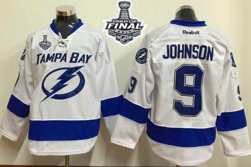 Tampa Bay Lightning 9 Tyler Johnson White 2015 Stanley Cup NHL Jersey