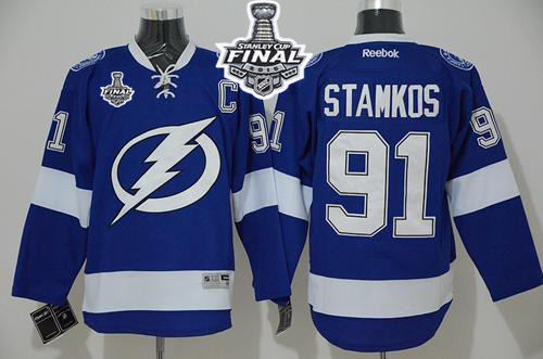 Tampa Bay Lightning 91 Steven Stamkos Blue 2015 Stanley Cup NHL Jersey