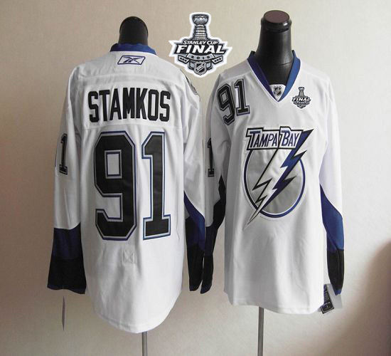 Tampa Bay Lightning 91 Steven Stamkos White 2015 Stanley Cup NHL Jersey
