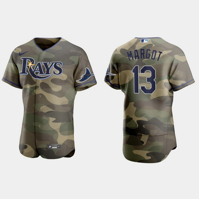 Tampa Bay Rays #13 Manuel Margot Men's Nike 2021 Armed Forces Day Authentic MLB Jersey -Camo