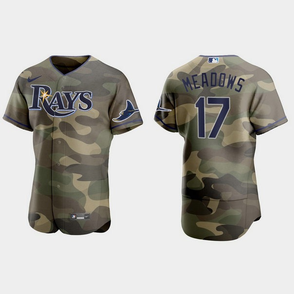 Tampa Bay Rays #17 Austin Meadows Men's Nike 2021 Armed Forces Day Authentic MLB Jersey -Camo