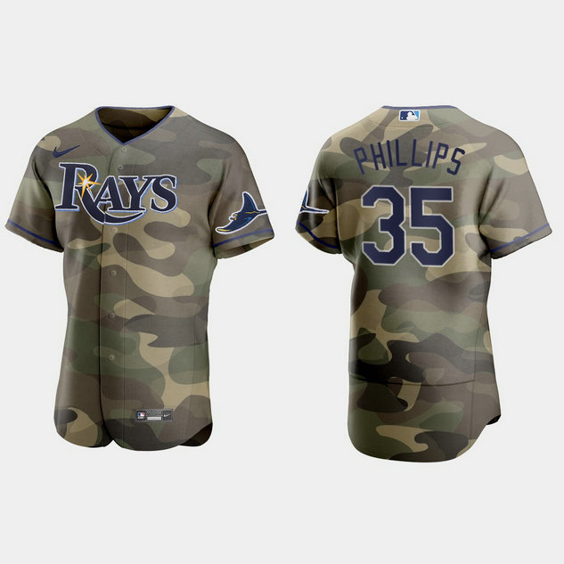Tampa Bay Rays #35 Brett Phillips Men's Nike 2021 Armed Forces Day Authentic MLB Jersey -Camo