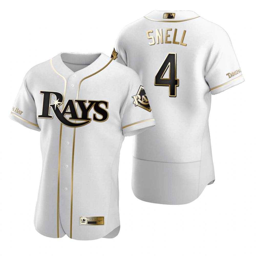 Tampa Bay Rays #4 Blake Snell White Nike Men's Authentic Golden Edition MLB Jersey