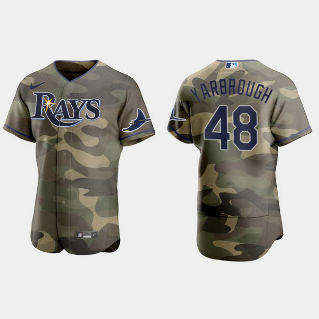 Tampa Bay Rays #48 Ryan Yarbrough Men's Nike 2021 Armed Forces Day Authentic MLB Jersey -Camo