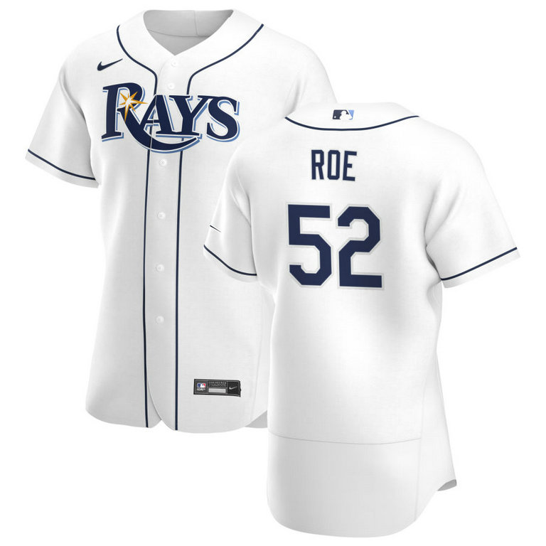 Tampa Bay Rays #52 Chaz Roe Men's Nike White Home 2020 Authentic Player MLB Jersey