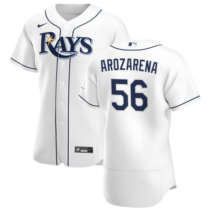 Tampa Bay Rays #56 Randy Arozarena Men's Nike White Home 2020 Authentic Player MLB Jersey