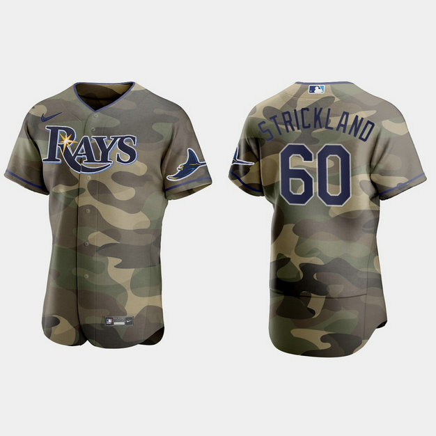 Tampa Bay Rays #60 Hunter Strickland Men's Nike 2021 Armed Forces Day Authentic MLB Jersey -Camo