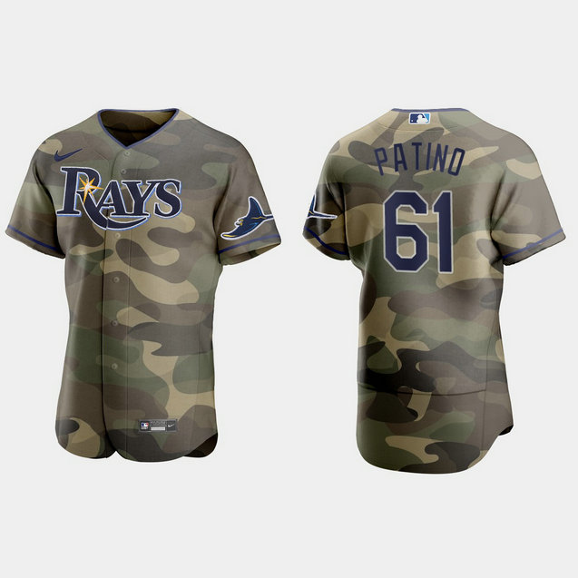 Tampa Bay Rays #61 Luis Patino Men's Nike 2021 Armed Forces Day Authentic MLB Jersey -Camo