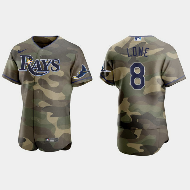 Tampa Bay Rays #8 Brandon Lowe Men's Nike 2021 Armed Forces Day Authentic MLB Jersey -Camo