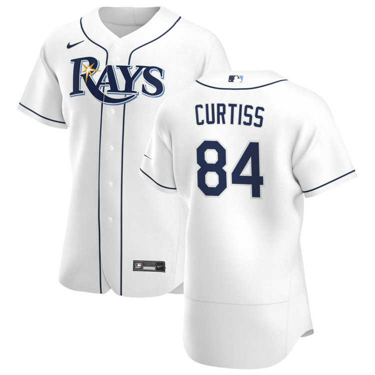 Tampa Bay Rays #84 John Curtiss Men's Nike White Home 2020 Authentic Player MLB Jersey