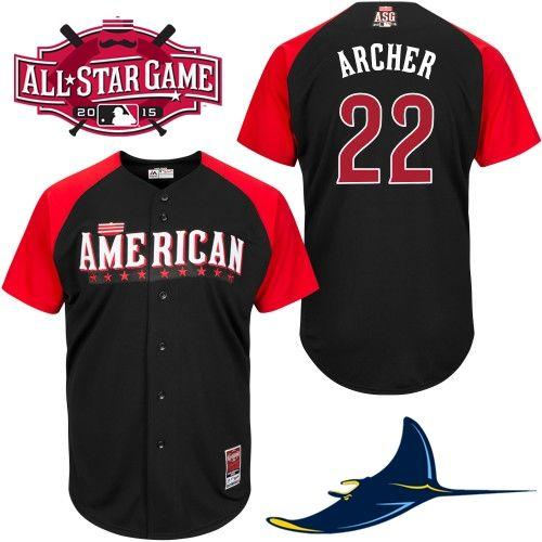 Tampa Bay Rays 22 Chris Archer Black 2015 All-Star American League Baseball Jersey