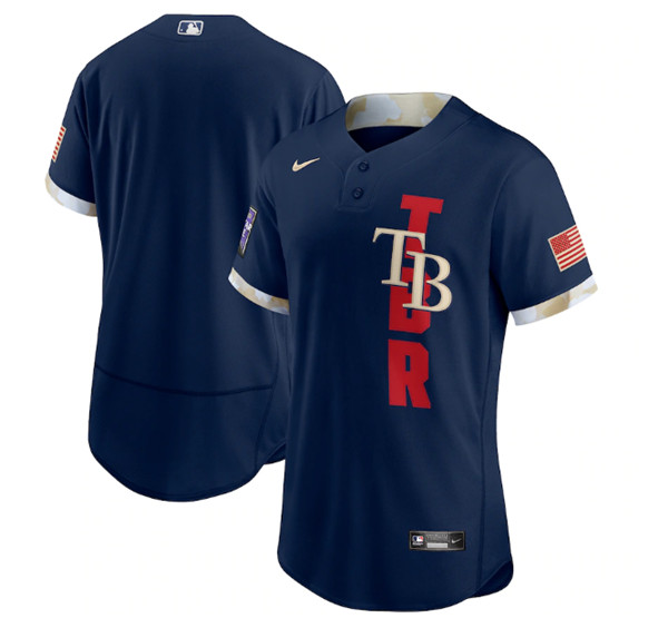 Tampa Bay Rays Blank 2021 Navy All-Star Flex Base Stitched MLB Jersey