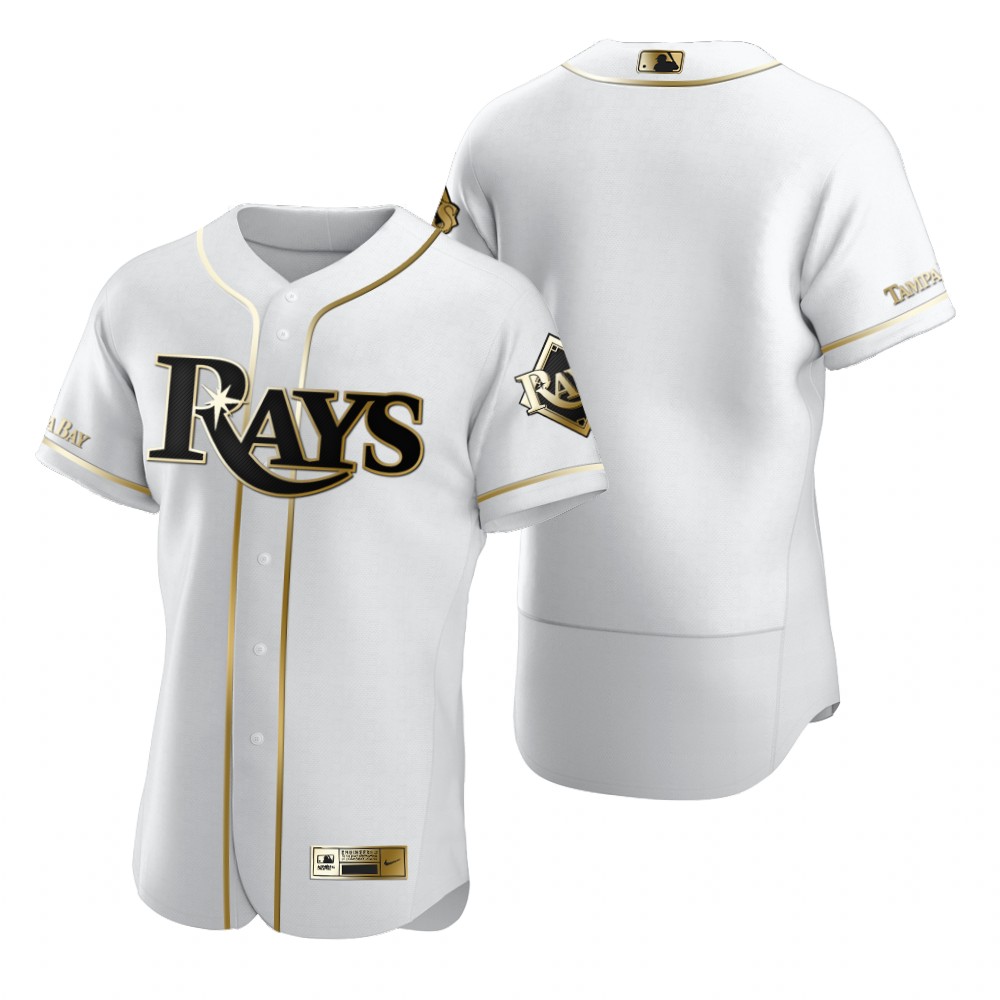 Tampa Bay Rays Blank White Nike Men's Authentic Golden Edition MLB Jersey