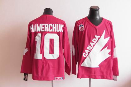 Team CANADA 1991 Winter Olympic 10 Hawerchuk Red CCM Jersey