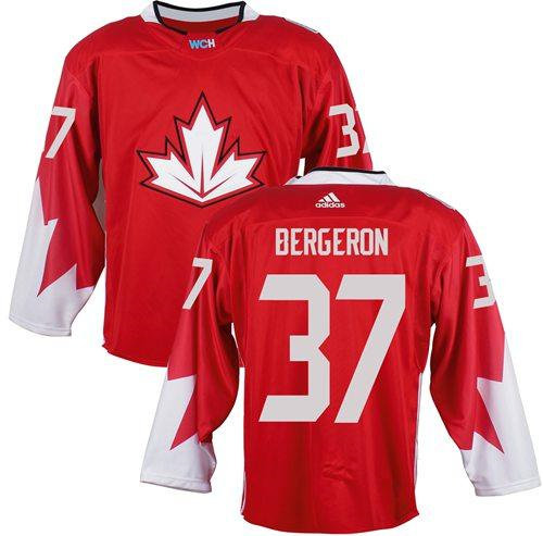 Team Canada 37 Patrice Bergeron Red 2016 World Cup NHL Jersey