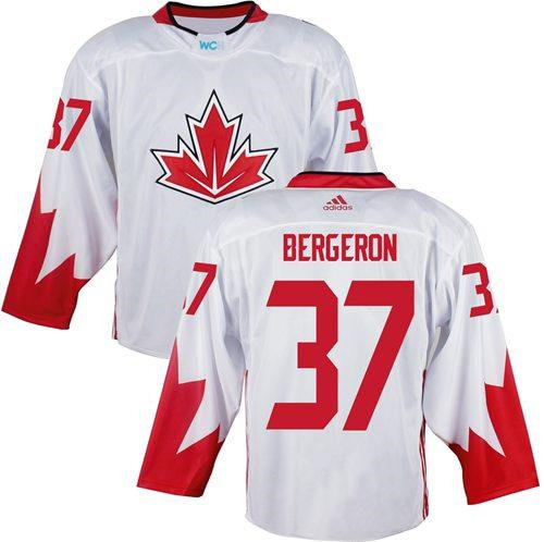 Team Canada 37 Patrice Bergeron White 2016 World Cup NHL Jersey