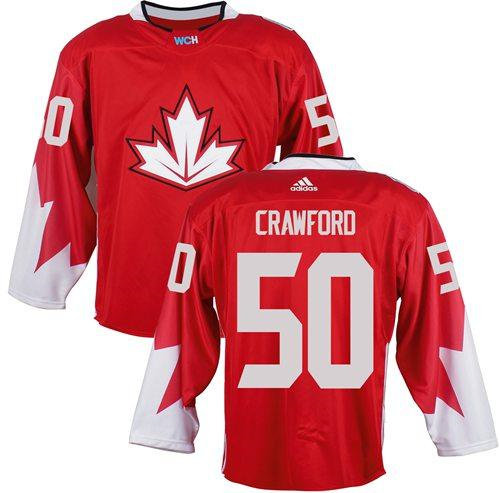 Team Canada 50 Corey Crawford Red 2016 World Cup NHL Jersey