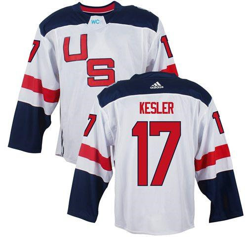 Team USA 17 Ryan Kesler White 2016 World Cup NHL Jersey
