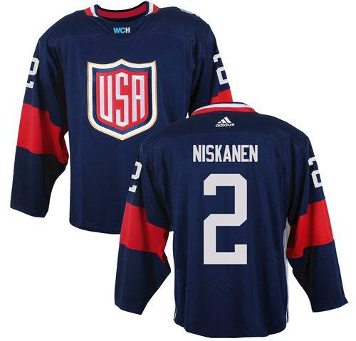 Team USA 2 Matt Niskanen Navy Blue 2016 World Cup NHL Jersey