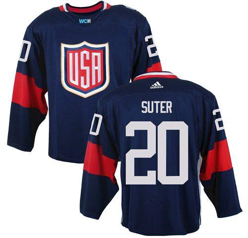 Team USA 20 Ryan Suter Navy Blue 2016 World Cup NHL Jersey