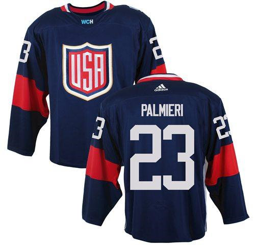Team USA 23 Kyle Palmieri Navy Blue 2016 World Cup NHL Jersey