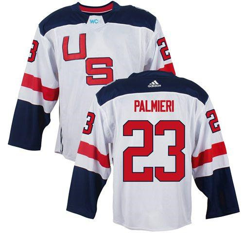 Team USA 23 Kyle Palmieri White 2016 World Cup NHL Jersey