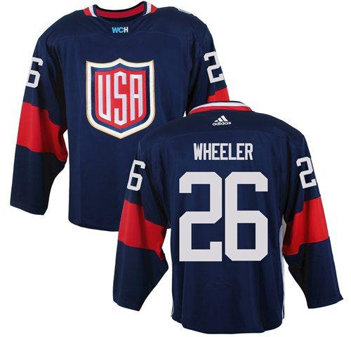 Team USA 26 Blake Wheeler Navy Blue 2016 World Cup NHL Jersey