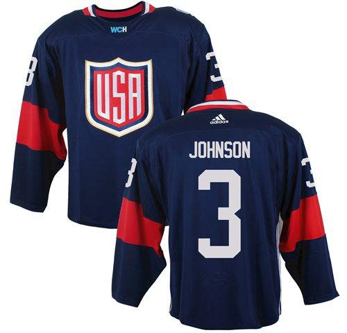 Team USA 3 Jack Johnson Navy Blue 2016 World Cup NHL Jersey