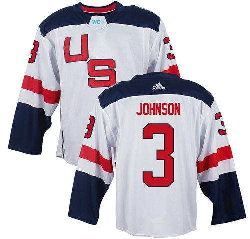 Team USA 3 Jack Johnson White 2016 World Cup NHL Jersey