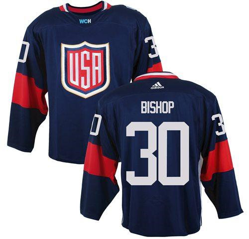 Team USA 30 Ben Bishop Navy Blue 2016 World Cup NHL Jersey