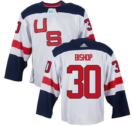 Team USA 30 Ben Bishop White 2016 World Cup NHL Jersey