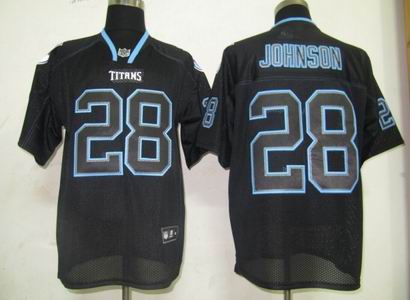 Tennessee Titans 28# Chris Johnson Lights Out BLACK Jerseys