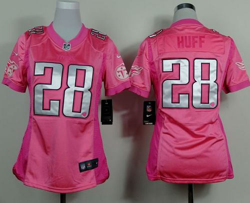 Tennessee Titans 28 Marqueston Huff Pink Be Luv-d Women Nike NFL Game Jersey