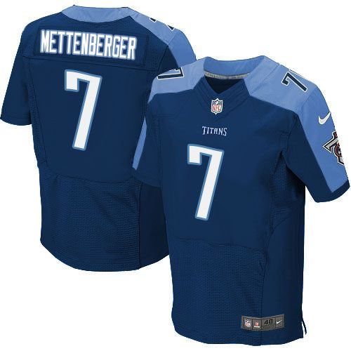 Tennessee Titans 7 Zach Mettenberger Navy Blue Alternate Nike NFL Elite Jersey