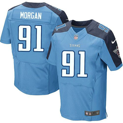 Tennessee Titans 91 Derrick Morgan Light Blue Team Color Nike NFL Elite Jersey