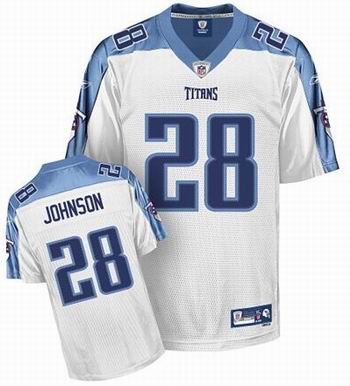 Tennessee Titans Chris Johnson White Jersey 28#