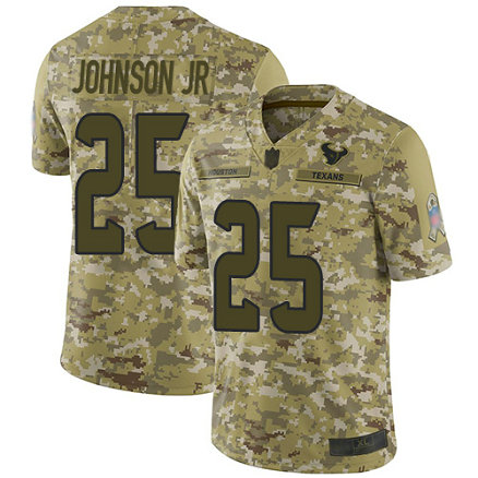 Texans #25 Duke Johnson Jr Camo Men's Stitched Football Limited 2018 Salute To Service Jersey