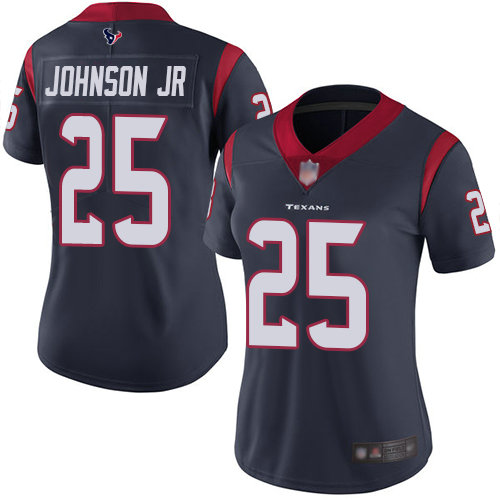Texans #25 Duke Johnson Jr Navy Blue Team Color Women's Stitched Football Vapor Untouchable Limited Jersey