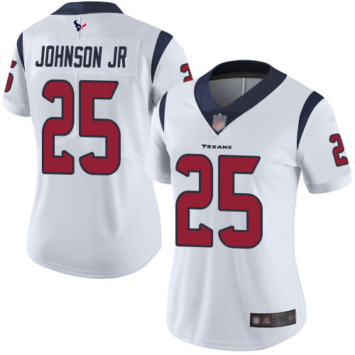 Texans #25 Duke Johnson Jr White Women's Stitched Football Vapor Untouchable Limited Jersey