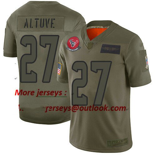 Texans #27 Jose Altuve Camo Youth Stitched Football Limited 2019 Salute to Service Jersey