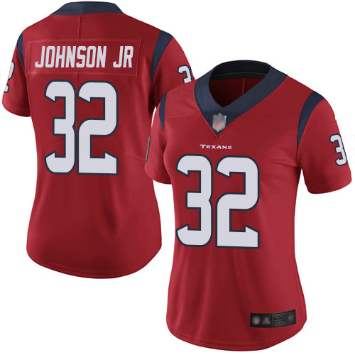 Texans #32 Lonnie Johnson Jr. Red Alternate Women's Stitched Football Vapor Untouchable Limited Jersey