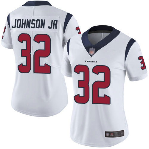 Texans #32 Lonnie Johnson Jr. White Women's Stitched Football Vapor Untouchable Limited Jersey
