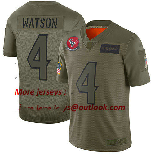Texans #4 Deshaun Watson Camo Youth Stitched Football Limited 2019 Salute to Service Jersey