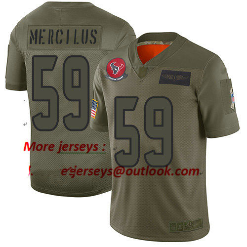 Texans #59 Whitney Mercilus Camo Youth Stitched Football Limited 2019 Salute to Service Jersey