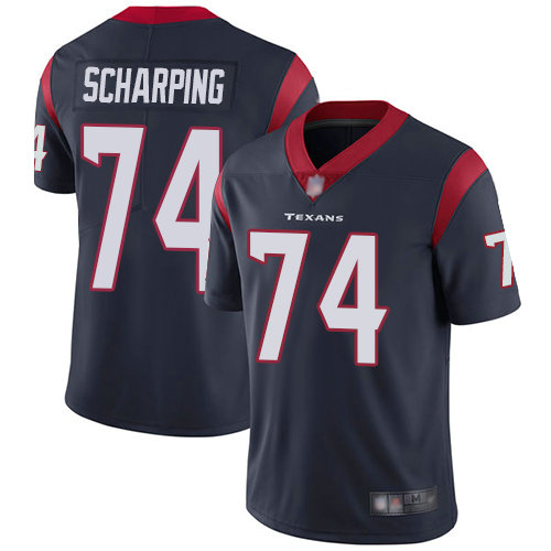 Texans #74 Max Scharping Navy Blue Team Color Men's Stitched Football Vapor Untouchable Limited Jersey