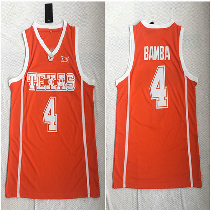 Texas Longhorns 4 Mohamed Bamba Orange Stitched College Basketball Jersey