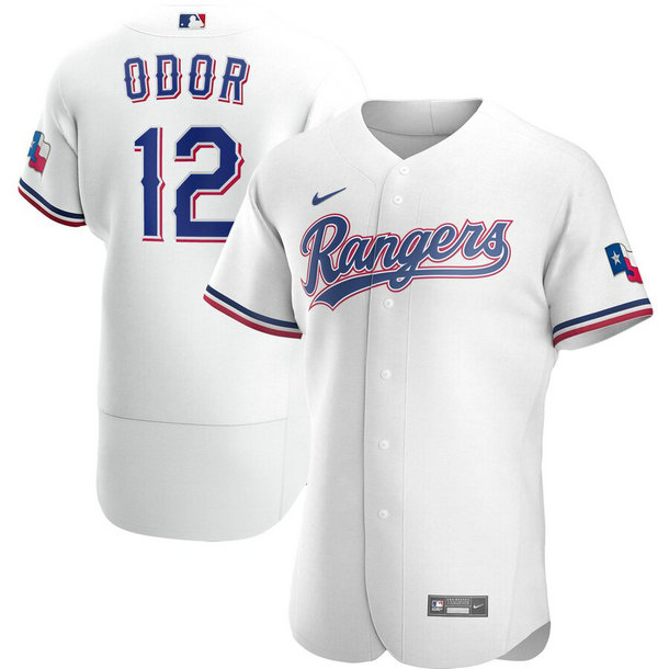 Texas Rangers #12 Rougned Odor Men's Nike White Home 2020 Authentic Player MLB Jersey