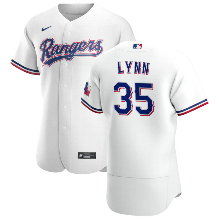 Texas Rangers #35 Lance Lynn Men's Nike White Home 2020 Authentic Player MLB Jersey