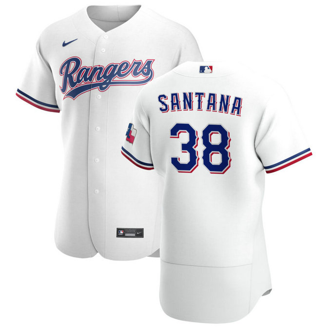 Texas Rangers #38 Danny Santana Men's Nike White Home 2020 Authentic Player MLB Jersey
