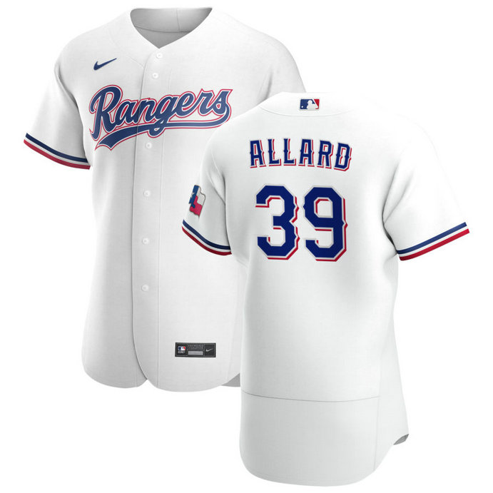 Texas Rangers #39 Kolby Allard Men's Nike White Home 2020 Authentic Player MLB Jersey